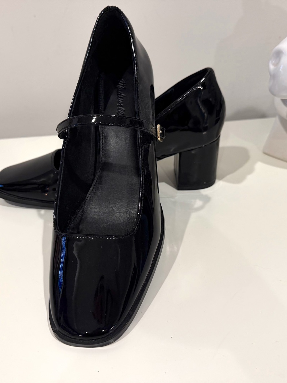 Madewell Black Patent Mary Jane Block Heel Pumps size 8 - Picture 6 of 12